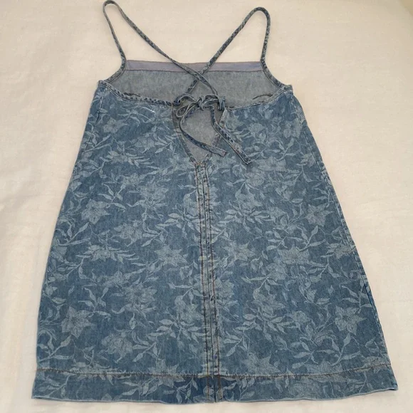 Rag & Bone Jean denim tie dress floral xs - Picture 7 of 14